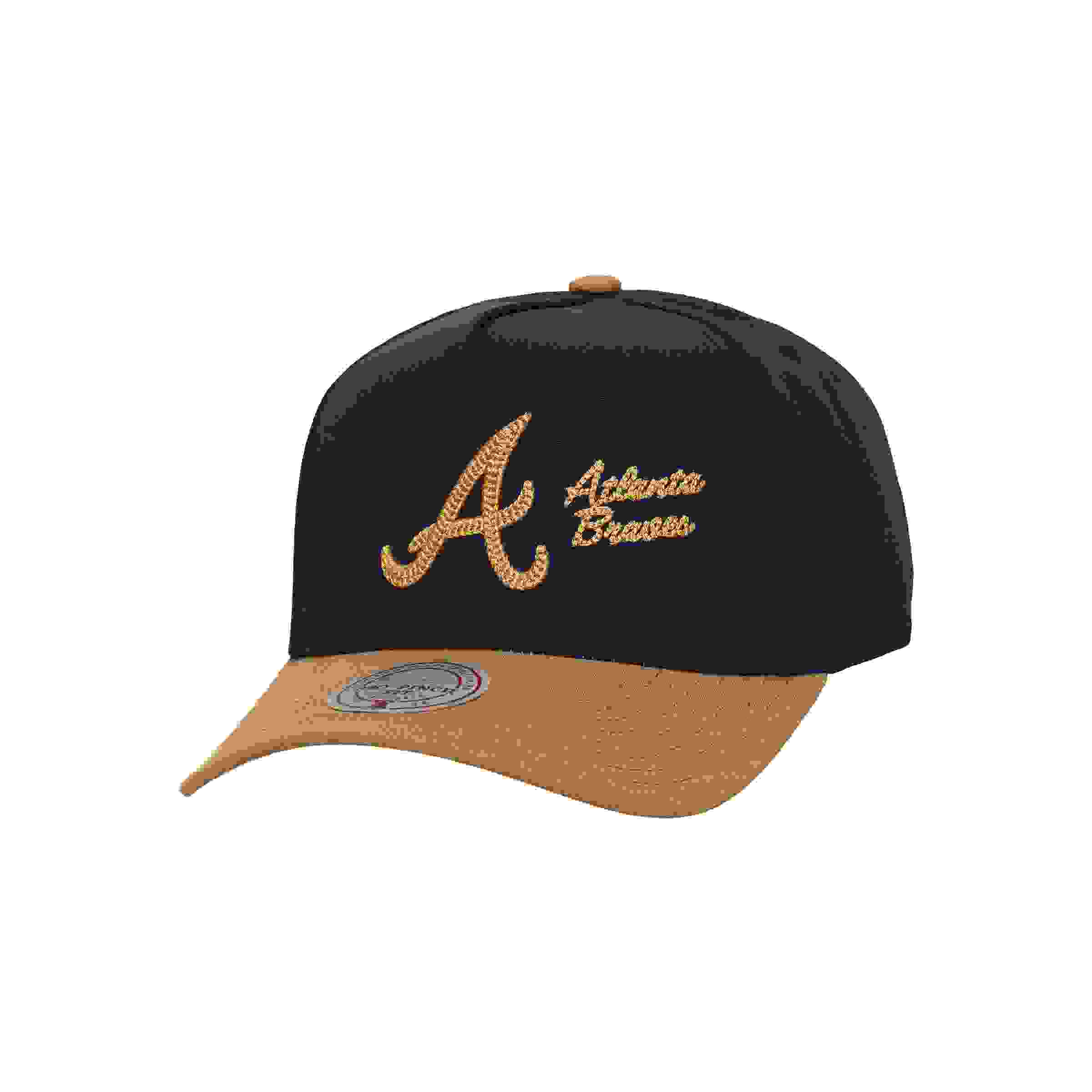 Mitchell & Ness Atlanta Braves Side Script Blue Snapback Hat